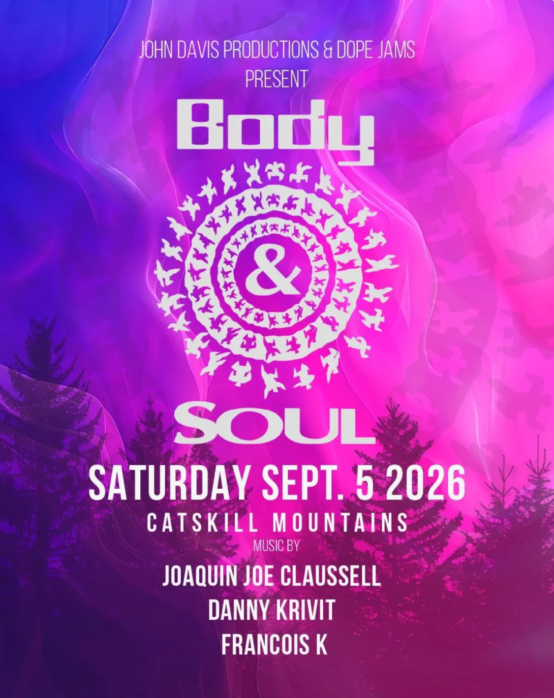 Flyer for Body&SOUL gig on Sept. 5, 2026